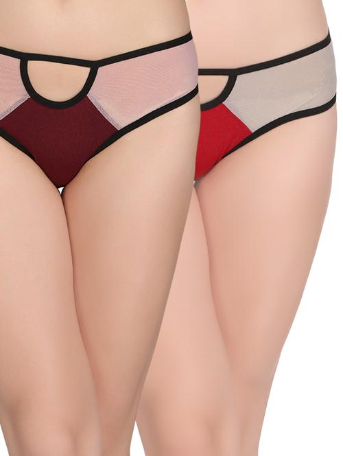 set of 2 multi colored cotton panty - 14601000 - Very Small Image - 1