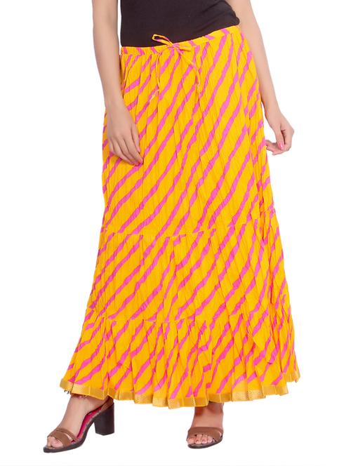 leheriya print tiered skirt - 14601787 - Very Small Image - 1