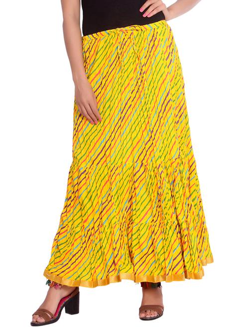 leheriya print tiered skirt - 14601788 - Very Small Image - 1