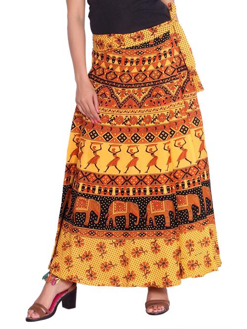 printed side knot a-line skirt - 14601815 - Very Small Image - 1