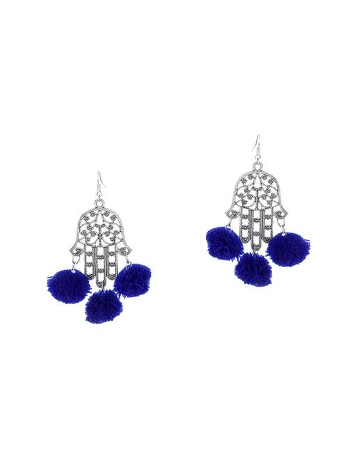 silver metal drop earrings - 14601950 - Very Small Image - 1