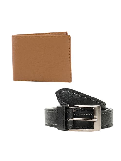 black non-metal belt with brown wallet - 14603470 - Very Small Image - 1