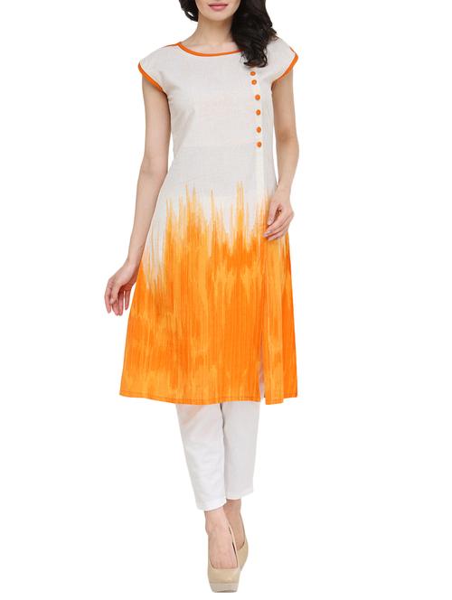 show buttoned printed kurta with pant set - 14604370 - Very Small Image - 1