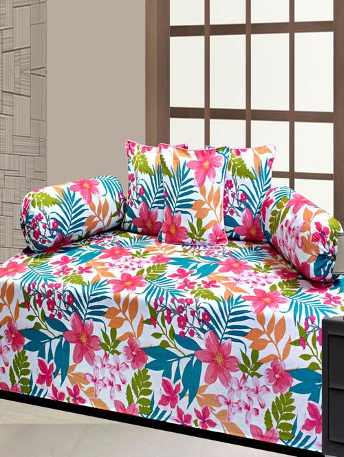cotton printed 8 pieces diwan set - 14606066 - Very Small Image - 1