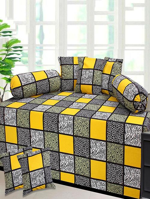 cotton printed 8 pieces diwan set - 14606068 - Very Small Image - 1