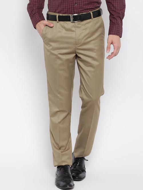 beige cotton flat front formal trouser - 14606221 - Very Small Image - 1
