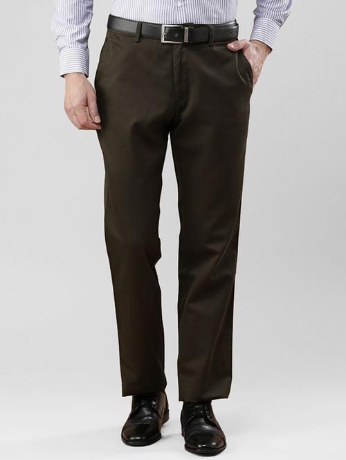 brown cotton flat front formal trouser - 14606238 - Very Small Image - 1