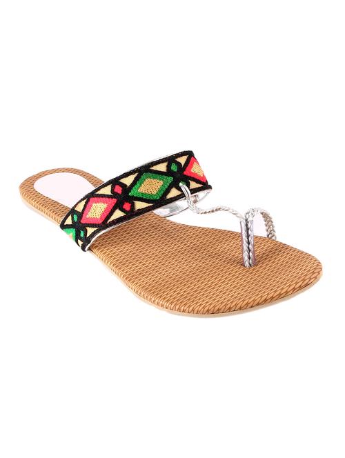 black one toe kolhapuri - 14607166 - Very Small Image - 1