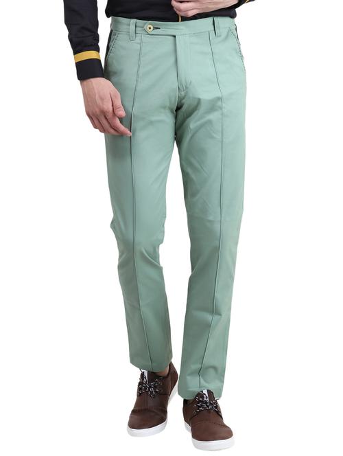 green cotton chinos casual trousers - 14608525 - Very Small Image - 1