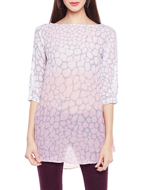 boat neck slit sleeved tunic - 14609055 - Very Small Image - 1