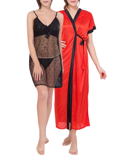 sheer nighty and sleepwear robe set - 14609588 - Very Small Image - 1