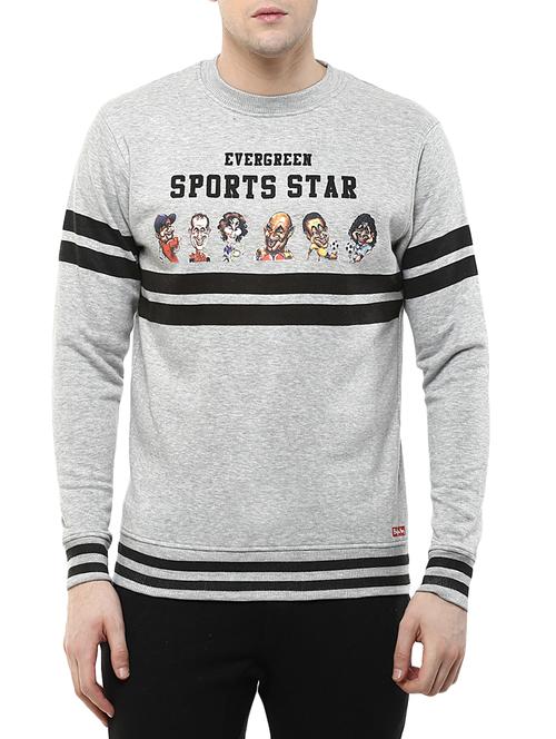 grey cotton chest print sweatshirt - 14610186 - Very Small Image - 1