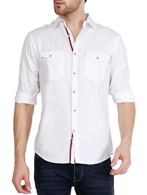 white cotton casual shirt - 14610225 - Very Small Image - 1