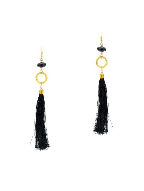 black metal drop earrings - 14611737 - Very Small Image - 1