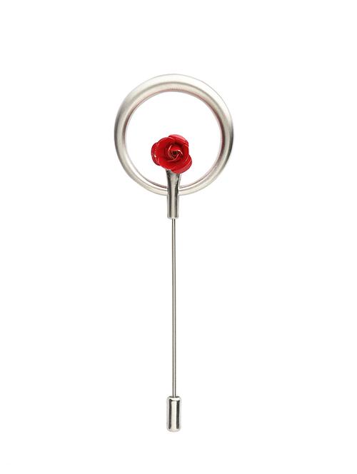 silver red metal brooch - 14612659 - Very Small Image - 1