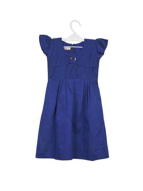 dark blue cotton frock - 14612937 - Very Small Image - 1