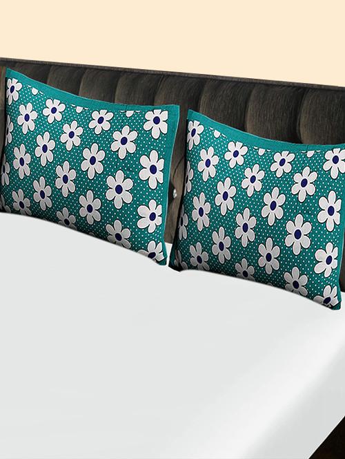 set of 2 floral print cotton pillow cover 27"x18" - 14613411 - Very Small Image - 1