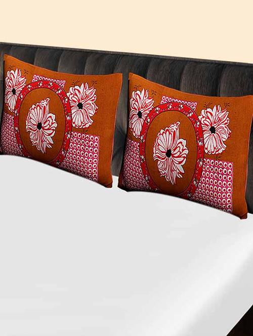 set of 2 floral print cotton pillow cover 27"x18" - 14613416 - Very Small Image - 1