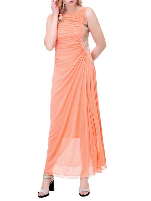 embellished draped asymmetric hem gown - 14613846 - Very Small Image - 1