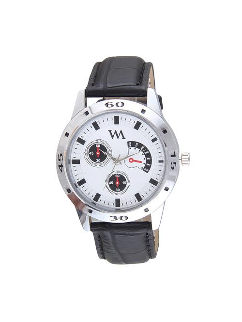 watch me white black black leather leather watch for men awc-013 - 14615003 - Very Small Image - 1