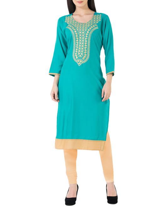 embroidered straight kurta - 14615212 - Very Small Image - 1