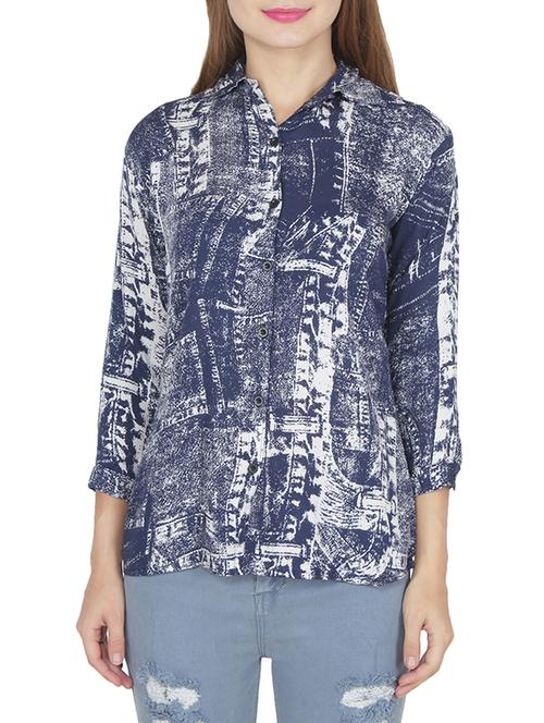 blue printed shirt - 14615770 - Very Small Image - 1