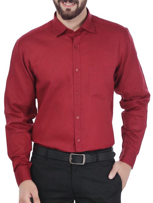 red cotton formal shirt - 14615894 - Very Small Image - 1