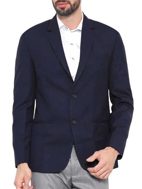 dark blue cotton formal blazer - 14616133 - Very Small Image - 1