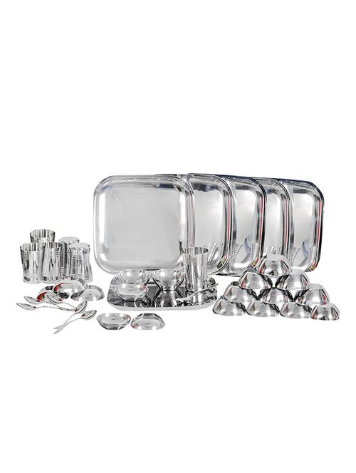 set of 36 pcs square design stainless steel dinner set - 14616285 - Very Small Image - 1
