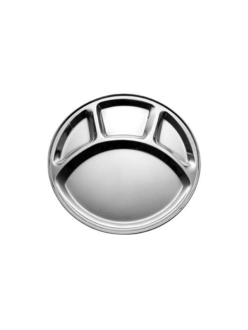 set of 6 stainless steel round mess tray / plate - 14616296 - Very Small Image - 1