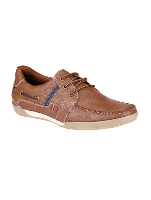 tan leatherette lace up shoe - 14617820 - Very Small Image - 1