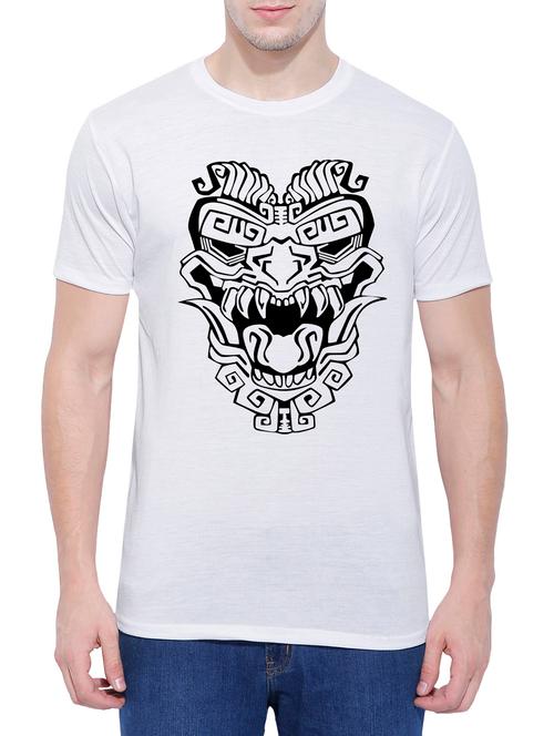 white cotton chest print t-shirt - 14617892 - Very Small Image - 1