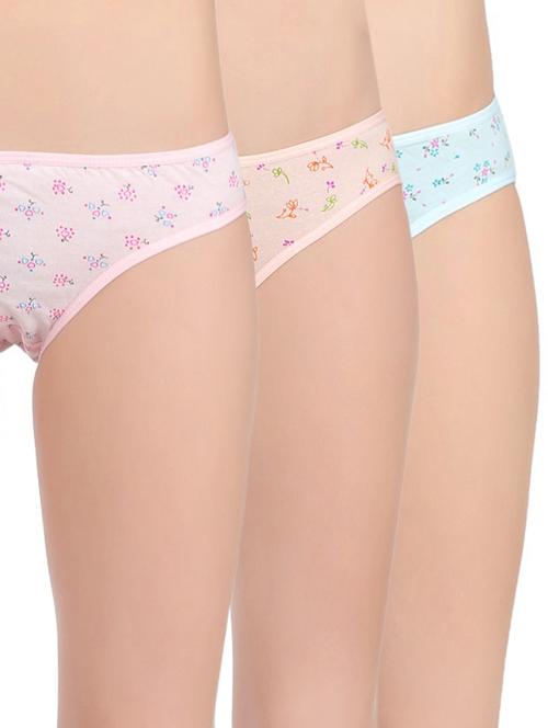 set of 3 multi colored cotton panty - 14618388 - Very Small Image - 1