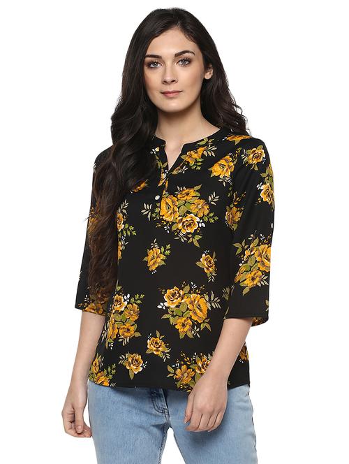 floral band collar top - 14618613 - Very Small Image - 1