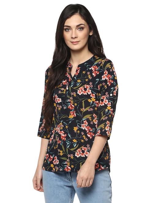 floral band collar top - 14618614 - Very Small Image - 1