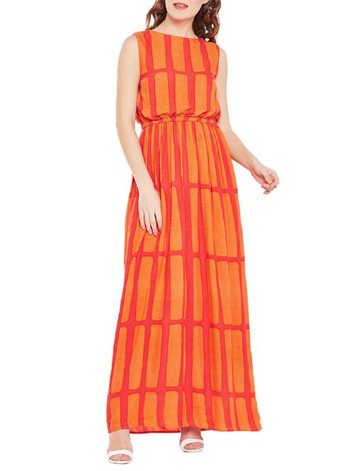 orange maxi dress - 14618864 - Very Small Image - 1