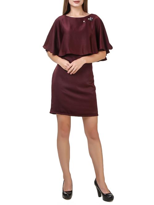 maroon layered dress - 14618979 - Very Small Image - 1