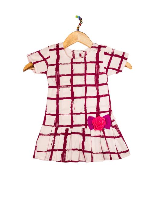 girls round neck short sleeves frock - 14619105 - Very Small Image - 1