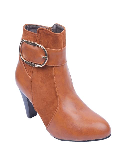 tan leatherette ankle boot - 14620071 - Very Small Image - 1