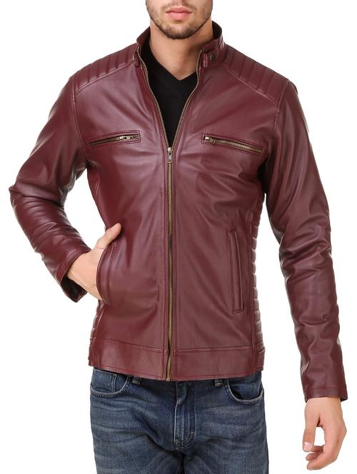 red faux leather biker jacket - 14620789 - Very Small Image - 1