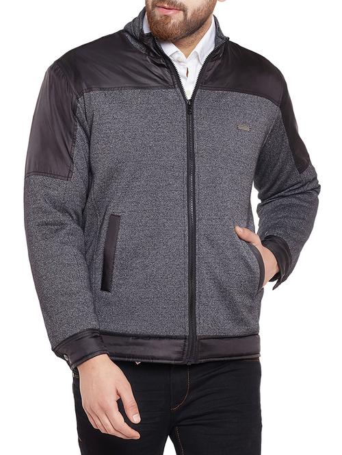 grey polyester blend casual jacket - 14625847 - Very Small Image - 1