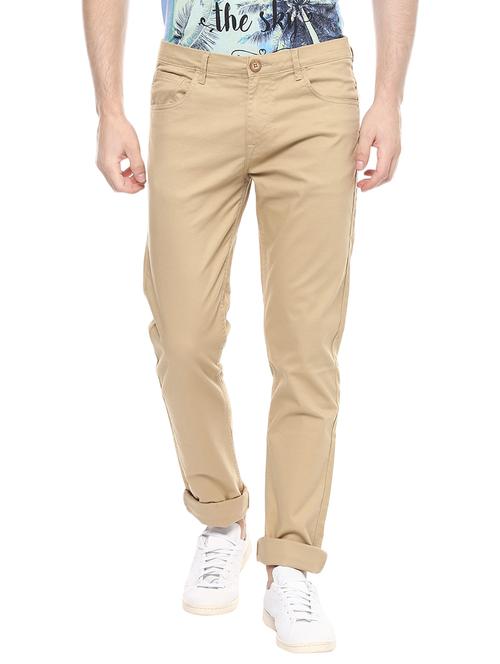 beige cotton chinos casual trousers - 14626089 - Very Small Image - 1