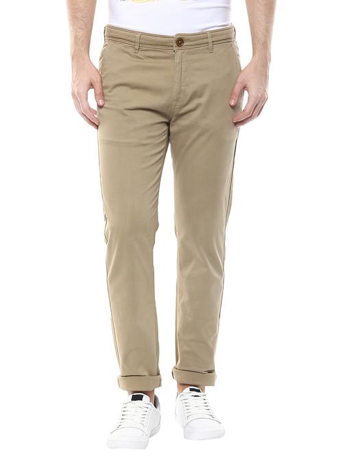 beige cotton chinos casual trousers - 14626093 - Very Small Image - 1