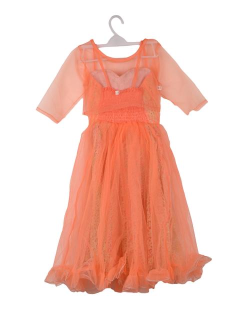 orange net frock - 14626678 - Very Small Image - 1