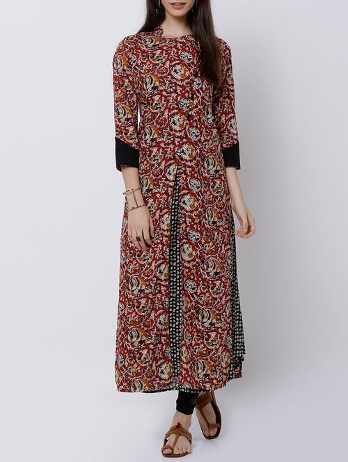 multi colored cotton layered kurta - 14627554 - Very Small Image - 1