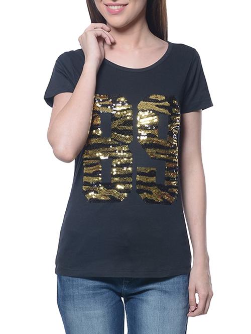 dark blue cotton tee - 14629312 - Very Small Image - 1