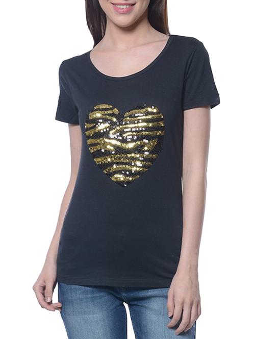 dark blue cotton tee - 14629316 - Very Small Image - 1