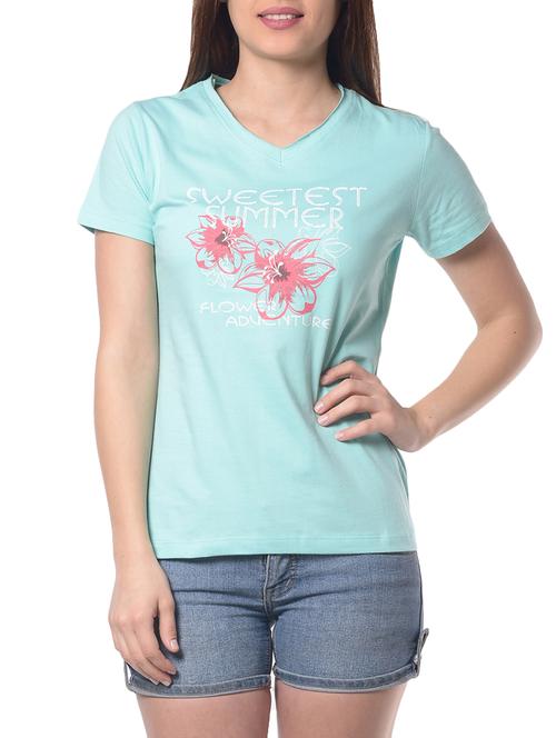 light blue cotton tee - 14629324 - Very Small Image - 1