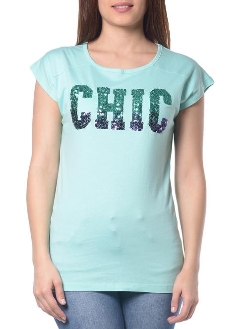 light blue cotton tee - 14629339 - Very Small Image - 1