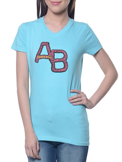 light blue cotton tee - 14629341 - Very Small Image - 1